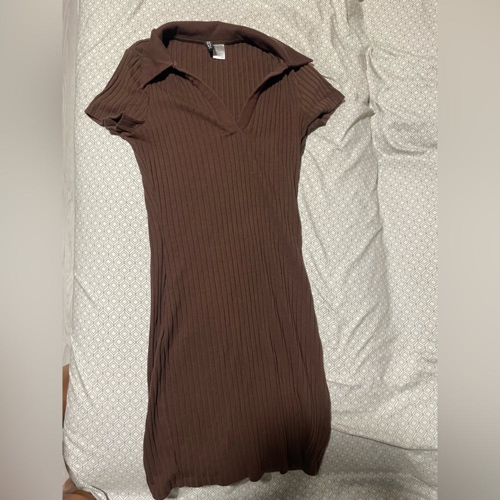 H&M Divided Chocolate Ribbed Dress